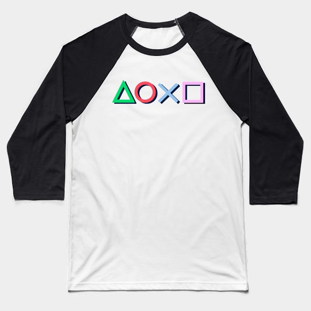 Playstation Controller Buttons Baseball T-Shirt by allysontx